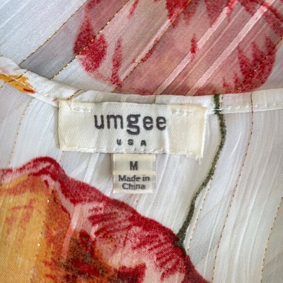 Umgee Sheer Floral Duster with Flowy Sleeves Size Medium - Picture 4 of 5